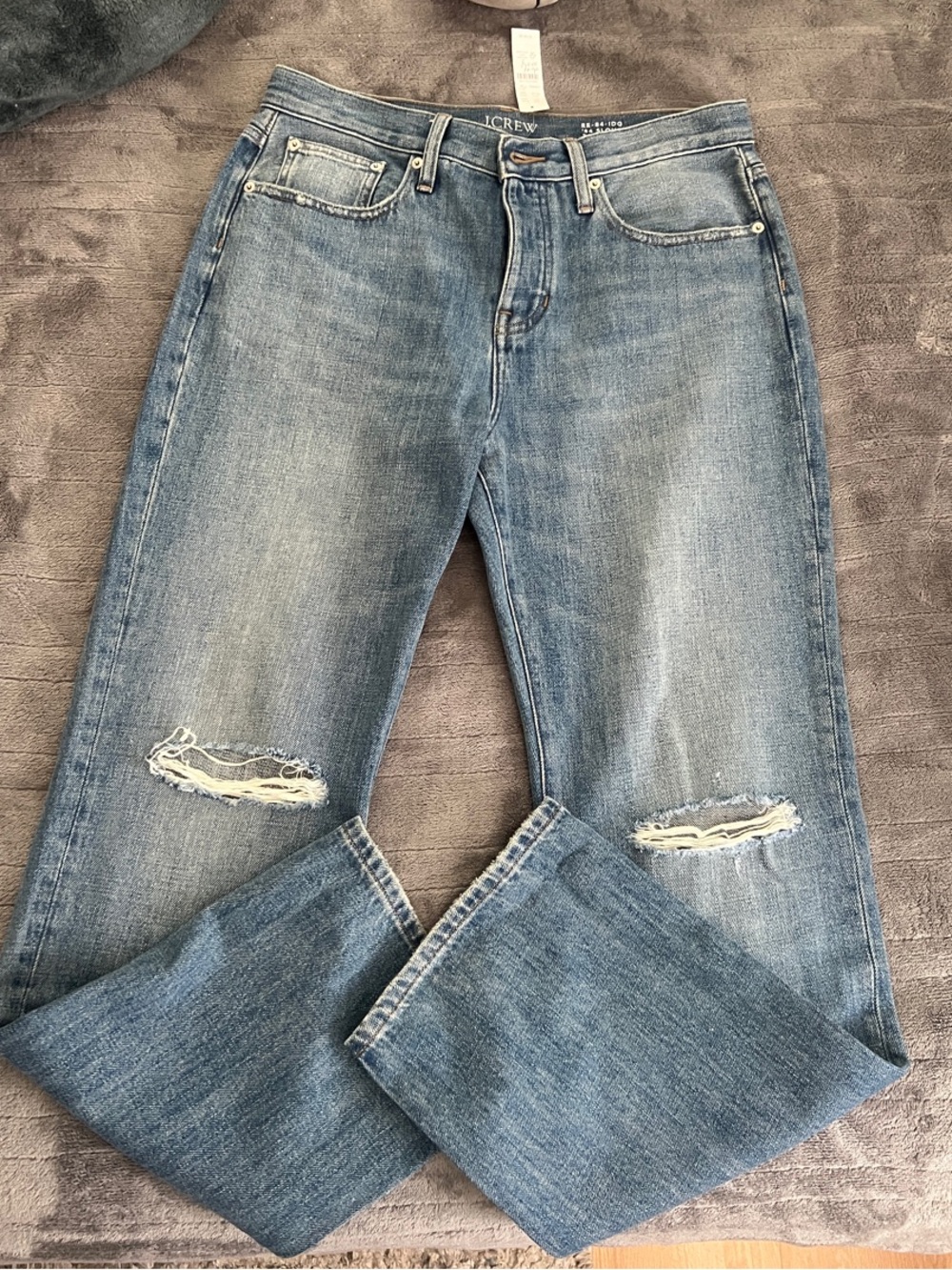 J. Crew Light Blue Distressed Straight Jeans